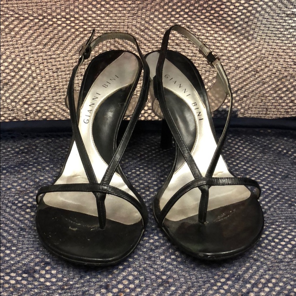 GIANNI BINI black sandals heels 6.5